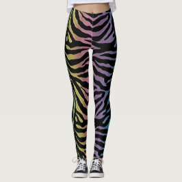 Regenbogen-schwarzer Leggings