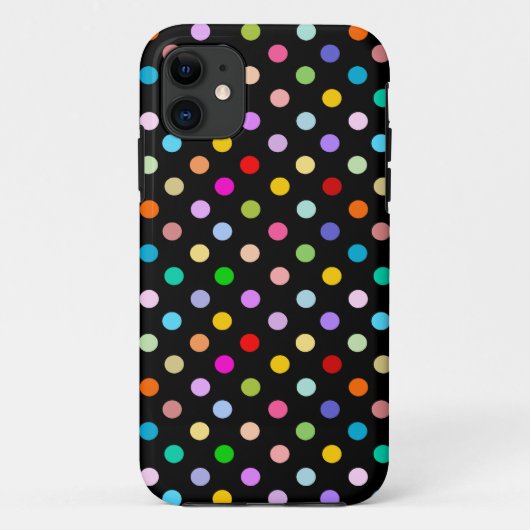Regenbogen- & schwarzes Punkte-Muster Case-Mate iPhone Hülle (Rückseite)