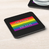 Regenbogen - Schweigen = Tod Untersetzer (Linke Seite)