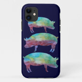 Regenbogen-Schwein-Stapel Case-Mate iPhone Hülle (Rückseite)