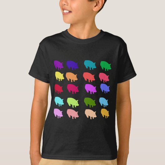 Regenbogen-Schweine T-Shirt (Vorderseite)