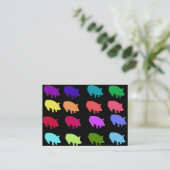 Regenbogen-Schweine Visitenkarte (Stehend Vorderseite)