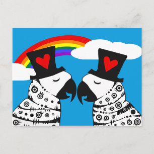 Regenbogen-Schwulenstolz-Papageien Postkarte
