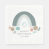 Regenbogen-Seashell unter dem Party Serviette (Vorderseite)