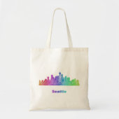 Regenbogen-Seattle-Skyline Tragetasche (Vorne)