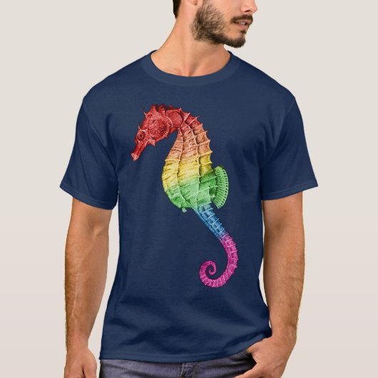 Regenbogen-Seepferd T-Shirt (Vorderseite)