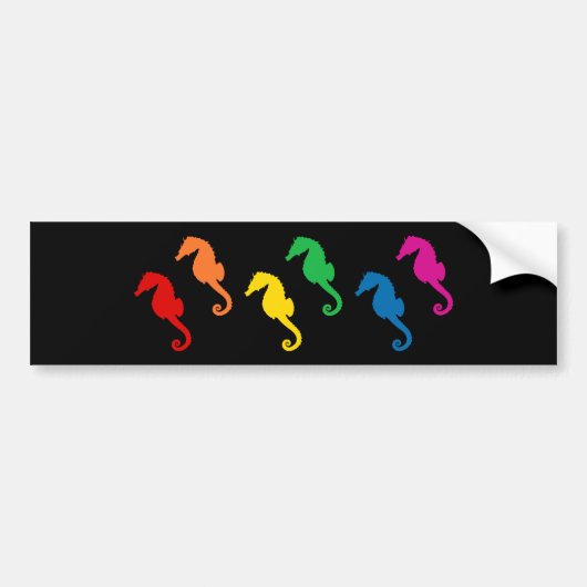 Regenbogen-Seepferde Autoaufkleber (Vorne)