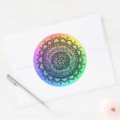 Regenbogen Seestern Mandala Runder Aufkleber (Umschlag)