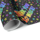 Regenbogen sehen "DANKE SO VIEL!", Sternmuster! Geschenkpapier (Rolleneckpunkt)
