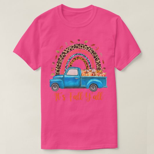 Regenbogen sein Fall Yall Pumpkin Truck Autumn Tre T-Shirt (Design vorne)