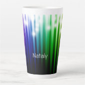 Regenbogen-Sekretion Textur latte Tasse (Vorderseite)