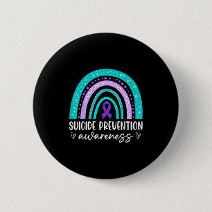 Regenbogen-Selbstmordpräventionsbewusstsein Türkis Button