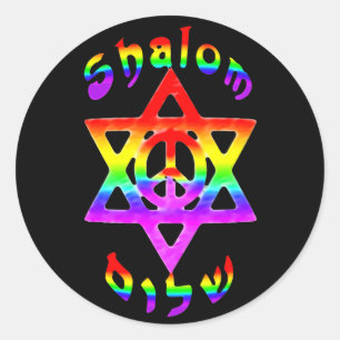 Regenbogen Shalom Aufkleber