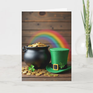 Regenbogen-Shamrock-Glückskarte Karte