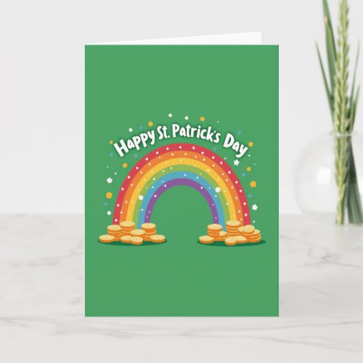 Regenbogen-Shamrock-Grußkarte Karte (Vorderseite)