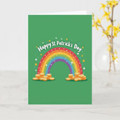 Regenbogen-Shamrock-Grußkarte Karte (Gelbe Blume)