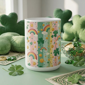 Regenbogen Shamrocks Irisches Pastell Glückliches Kaffeetasse