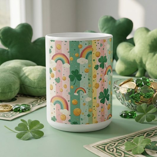 Regenbogen Shamrocks Irisches Pastell Glückliches Kaffeetasse