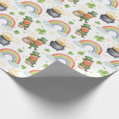 Regenbogen Shamrocks Leprechauns St Patrick's Day Geschenkpapier (Ecke)