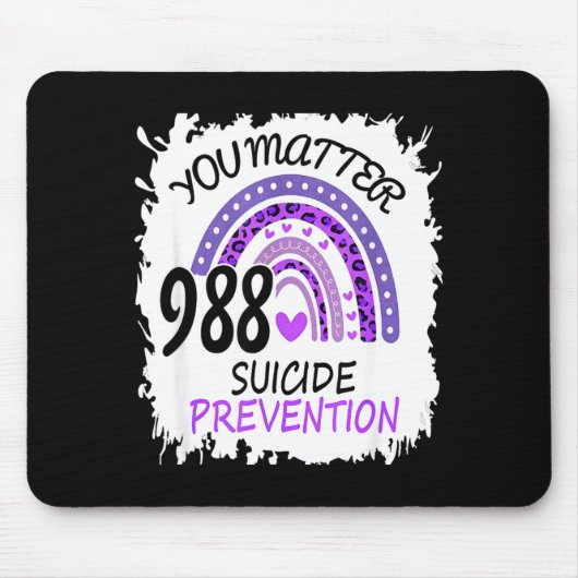 Regenbogen Sie 988 Prävention farbenfrohes Band Mousepad (Vorne)