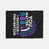 Regenbogen Sie 988 Suizidpräventions-Bewusstsein R Fleecedecke (Vorderseite (Horizontal))