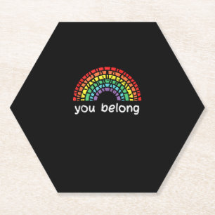 Regenbogen Sie gehören Gay Pride LGBt Unterstützun Untersetzer