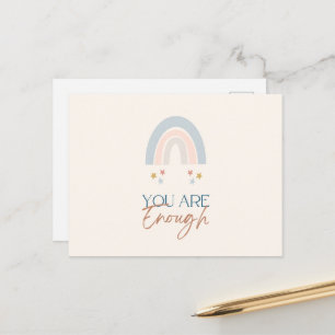 Regenbogen Sie sind genug Wasserfarbe erdig Postkarte