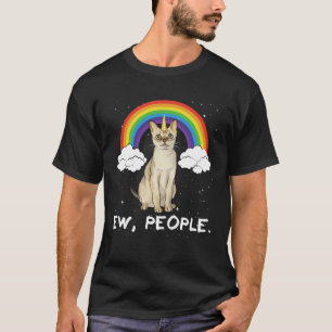 Regenbogen Singapura Ew Menschen Einhorn Katze T-Shirt