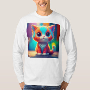 Regenbogen-Sitz-Kätzchen-Cartoon-Art-68677 T-Shirt