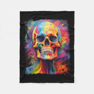 Regenbogen Skelett Anatomie Grusel Halloween  Fleecedecke
