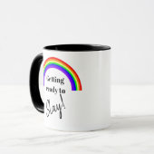 Regenbogen "Slay all Day" Kaffeemaschine Tasse (Vorderseite Links)