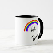 Regenbogen "Slay all Day" Kaffeemaschine Tasse (VorderseiteRechts)