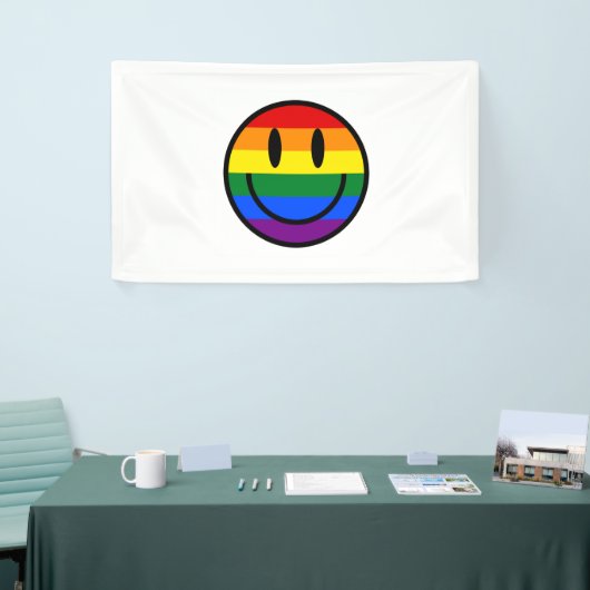 Regenbogen-Smiley Banner (Messeveranstaltung)