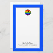 Regenbogen-Smiley Briefpapier (Vorne/Hinten)