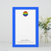 Regenbogen-Smiley Briefpapier (Stehend Vorderseite)