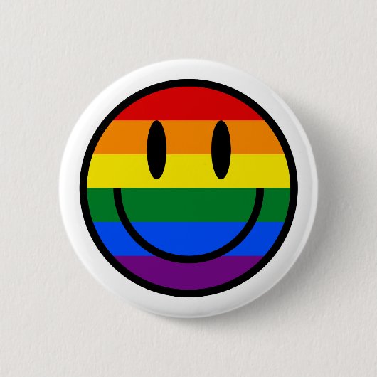 Regenbogen-Smiley Button (Vorderseite)