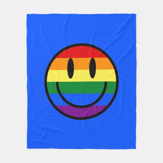 Regenbogen-Smiley Fleecedecke (Vorderseite)