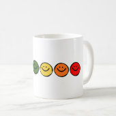 Regenbogen-Smiley-Gesichter Kaffeetasse (VorderseiteRechts)