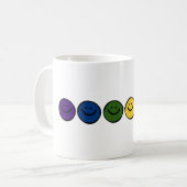 Regenbogen-Smiley-Gesichter Kaffeetasse (Vorderseite Links)