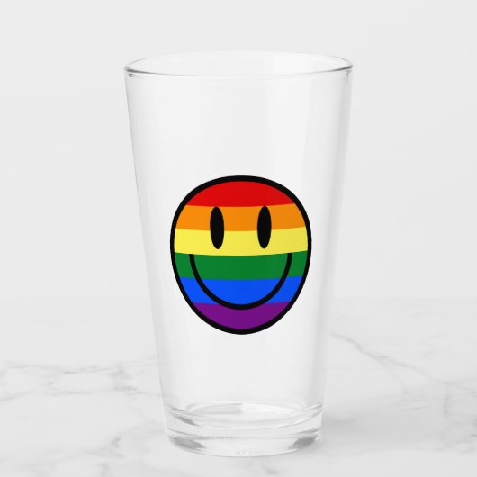 Regenbogen-Smiley Glas (Vorderseite)