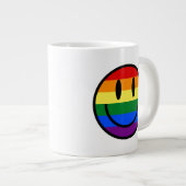 Regenbogen-Smiley Jumbo-Tasse (Vorderseite Rechts)