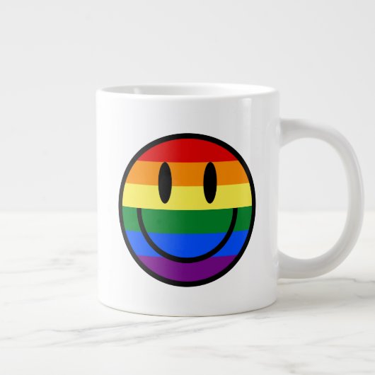 Regenbogen-Smiley Jumbo-Tasse (Rechts)