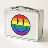 Regenbogen-Smiley Metall Brotdose (Rückseite)