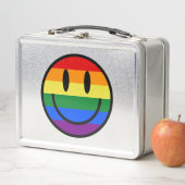 Regenbogen-Smiley Metall Brotdose (Beispiel)