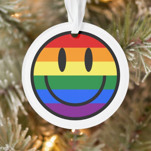 Regenbogen-Smiley Ornament (Baum)