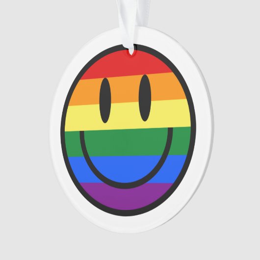 Regenbogen-Smiley Ornament (Vorderseite)