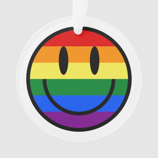 Regenbogen-Smiley Ornament (Vorderseite)