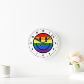Regenbogen-Smiley Runde Wanduhr (Zuhause)