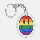 Regenbogen-Smiley Schlüsselanhänger (Vorderseite links)
