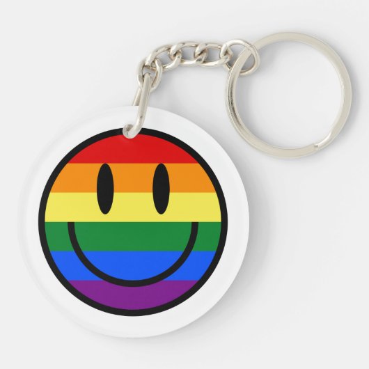 Regenbogen-Smiley Schlüsselanhänger (Rückseite)